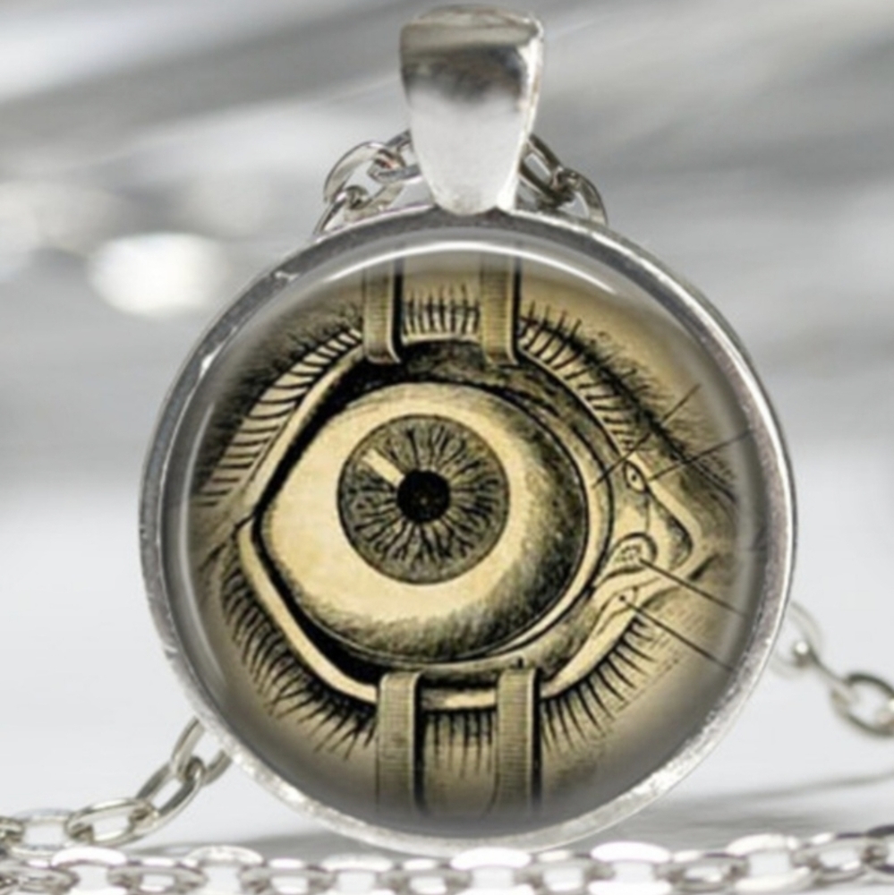 New The Human Eye Anatomy Silver Necklace.